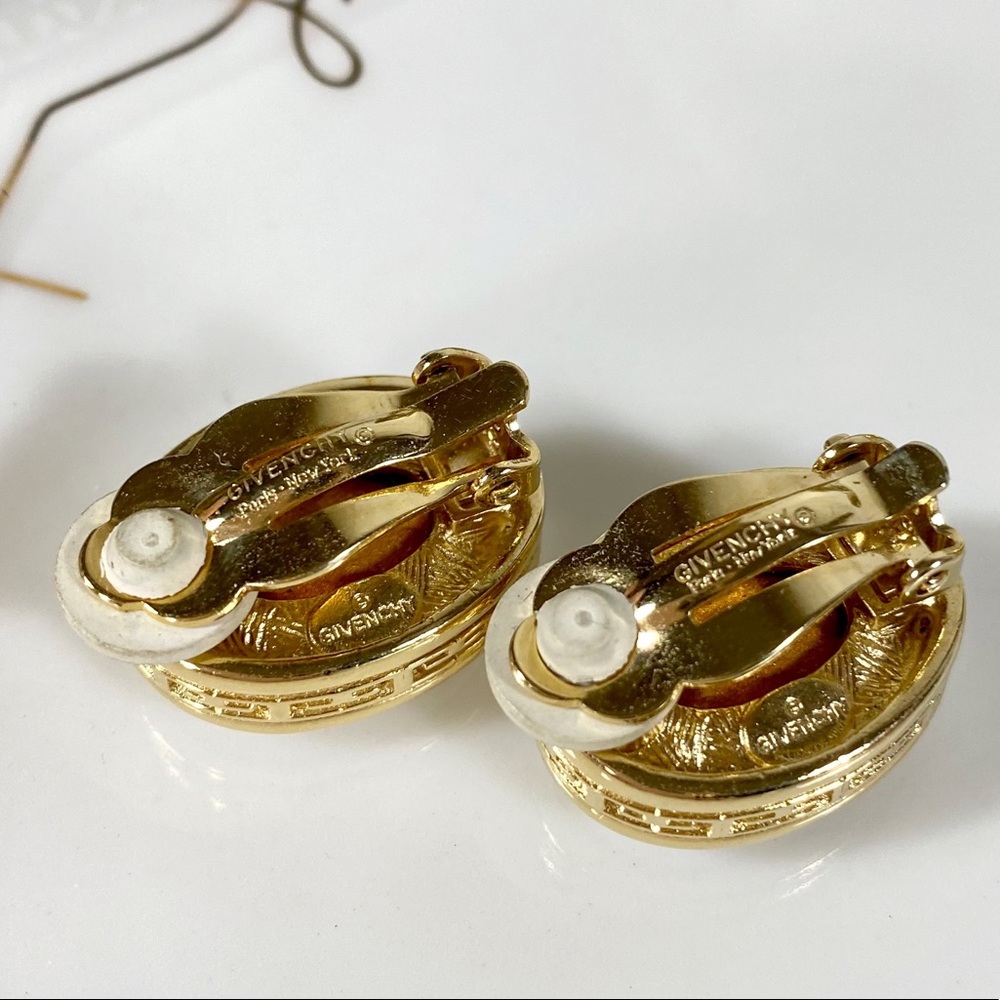 Givenchy Couture Crystal Clip-On Logo Earrings - Picture 7 of 12